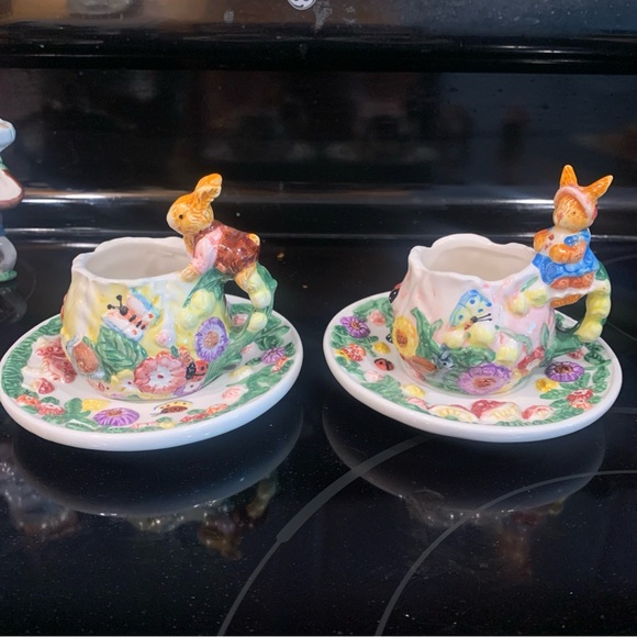 1999 Merc Asia Easter Bunny Rabbit Garden Party Tea Set -EUC - Peter Rabbit - Picture 7 of 10
